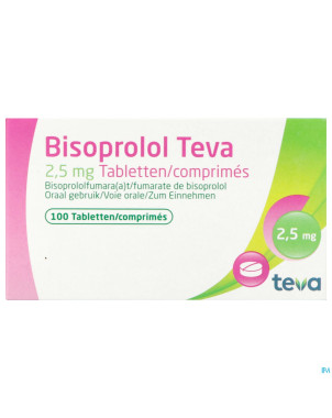 Bisoprolol teva 2,5 mg tabl 100