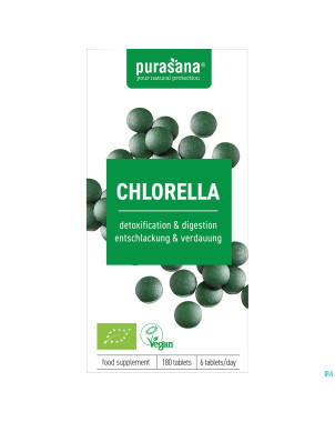 Purasana vegan chlorella cell wall bio    comp 180