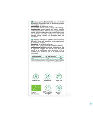 Purasana vegan spirulina bio    comp 180