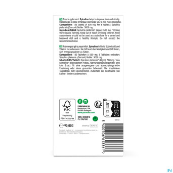 Purasana vegan spirulina bio    comp 180