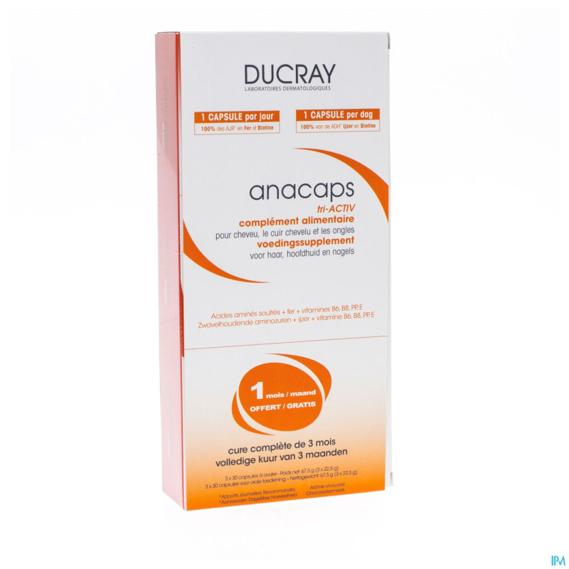 Ducray anacaps tri-activ  caps 3x30+anaphase 50ml