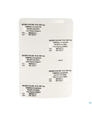 Moxifloxacine teva 400 mg comp pell 10