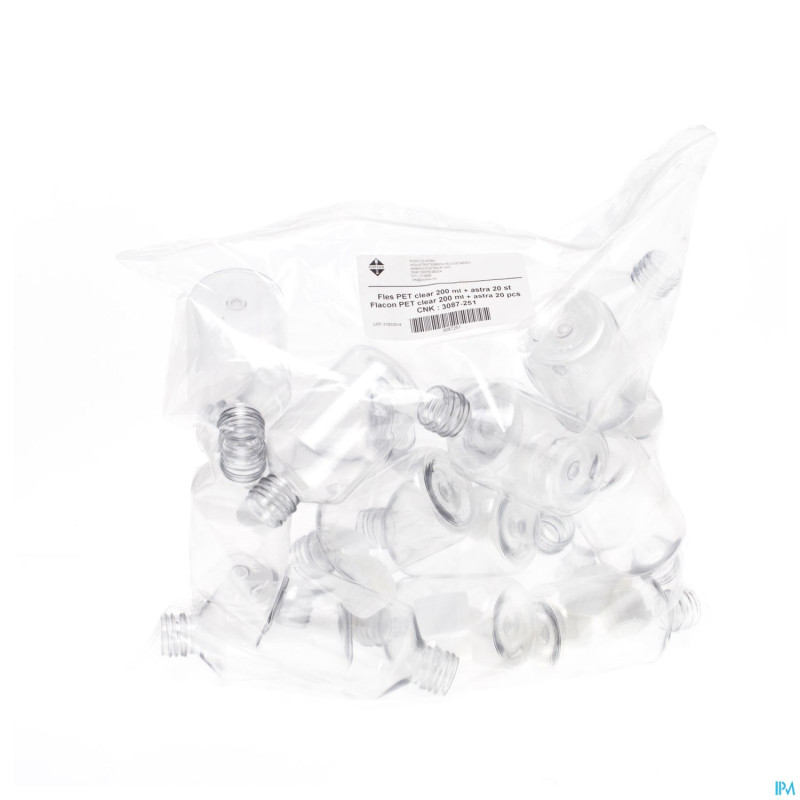 Flacon pet transparent  200ml+astra 20    pontos