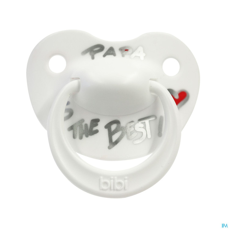 Bibi sucette papa argent cerise ng  0- 6m