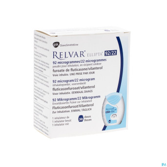 Relvar ellipta  92/22mcg pulv inhal multidose 1x30