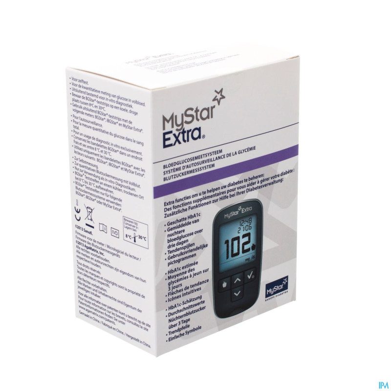 Mystar extra autosurveillance glycemie kit