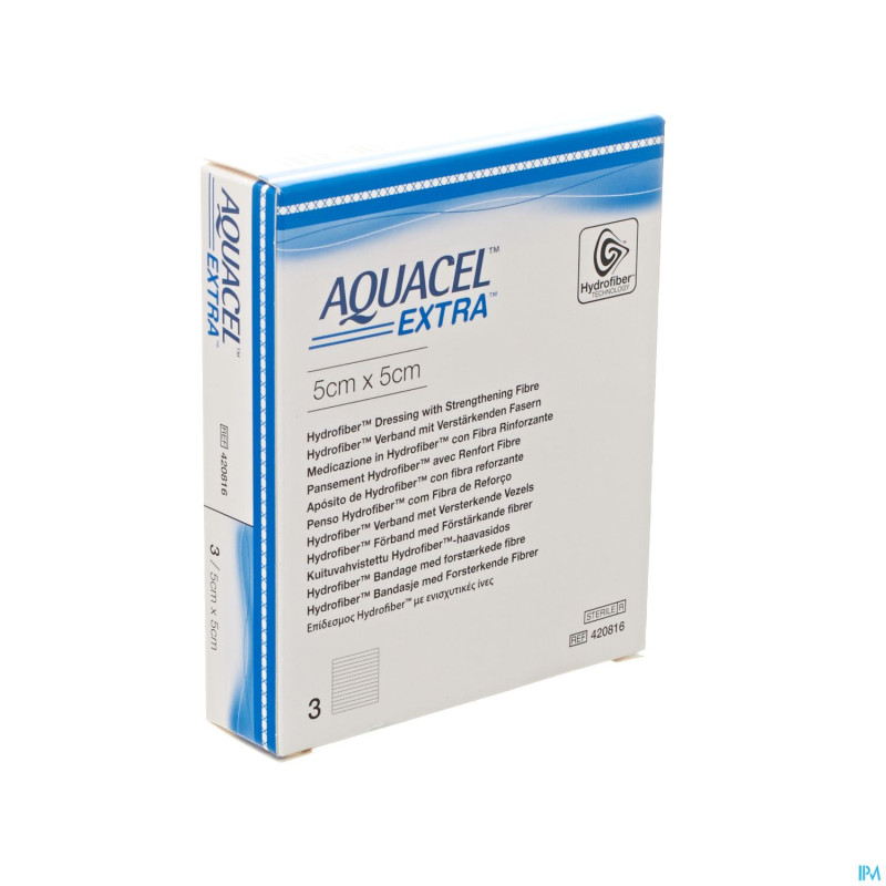 Aquacel extra pans hydrofiber+renf.fibr. 5x 5cm  3