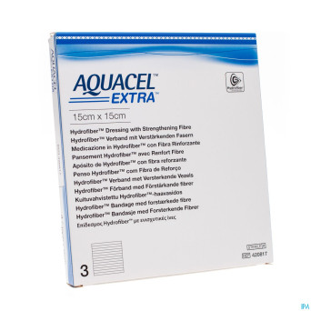 Aquacel extra pans hydrofiber+renf.fibr.15x15cm  3