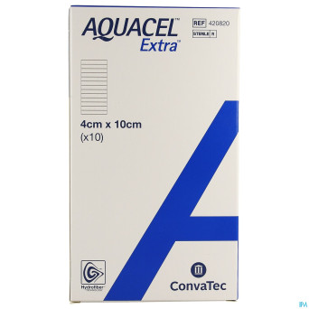 Aquacel extra pans hydrofiber+renf.fibr. 4x10cm 10