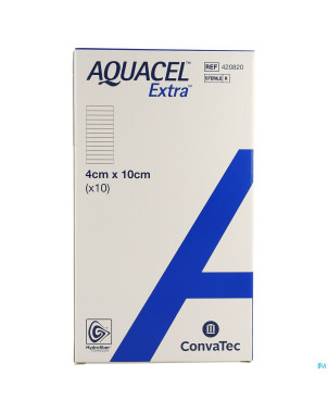 Aquacel extra pans hydrofiber+renf.fibr. 4x10cm 10
