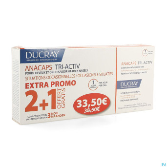 Ducray anacaps tri-activ  caps 3x30 prix promo