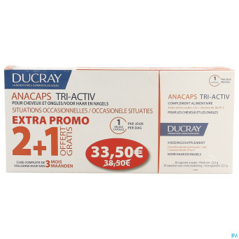 Ducray anacaps tri-activ  caps 3x30 prix promo