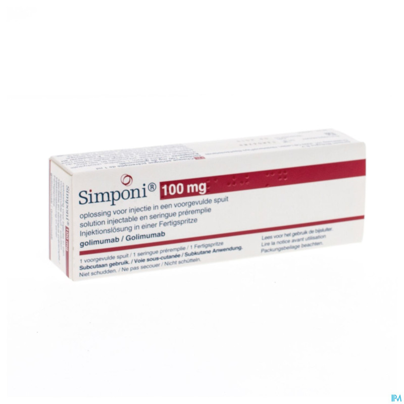 Simponi 100 mg sol inj ser preremplie 1