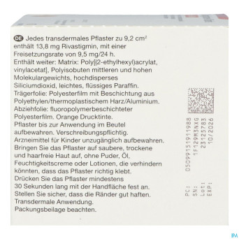 Rivastigmine viatris 9,5mg/24 emplatre transd 90