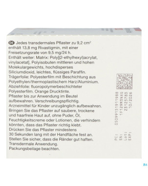 Rivastigmine viatris 9,5mg/24 emplatre transd 90