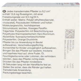 Rivastigmine viatris 9,5mg/24 emplatre transd 90