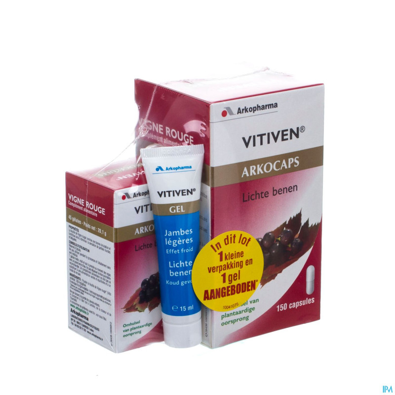 Arkogelules vitiven vigne rouge caps 150 promo