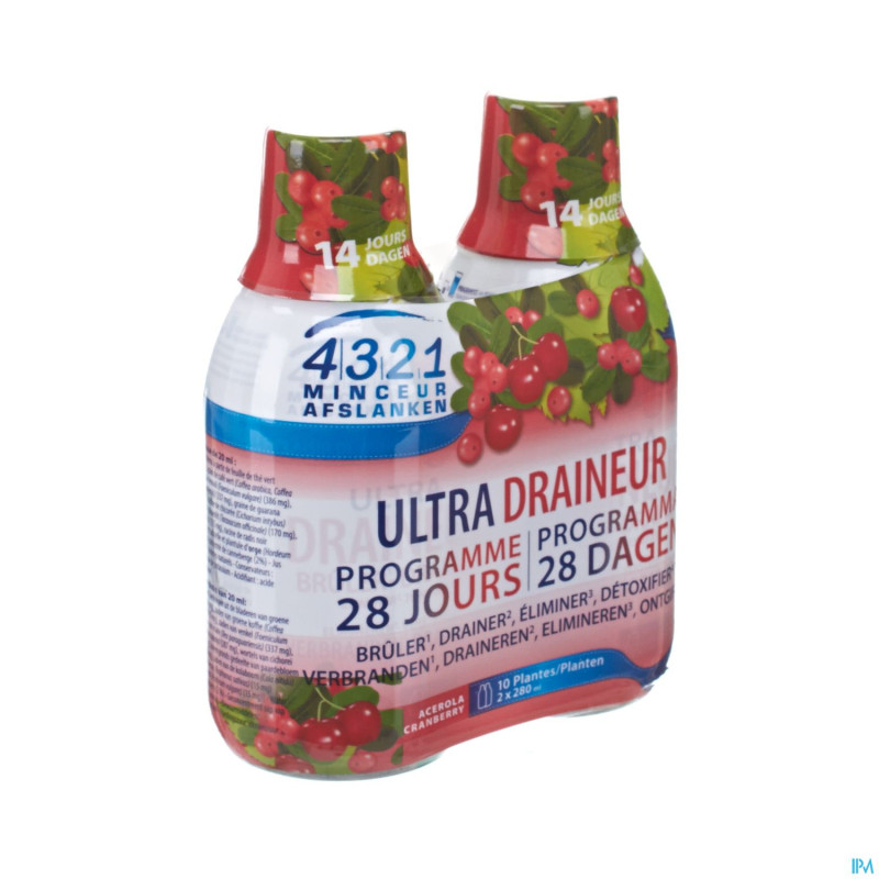4321 ultra draineur acerola-cranberry 2x280ml