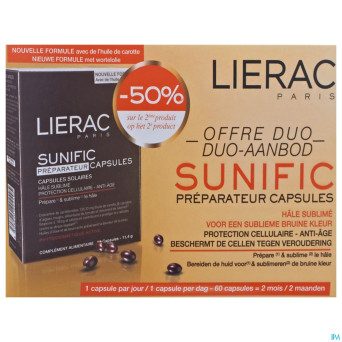 Lierac sunific preparateur bronzage duo caps 2x30