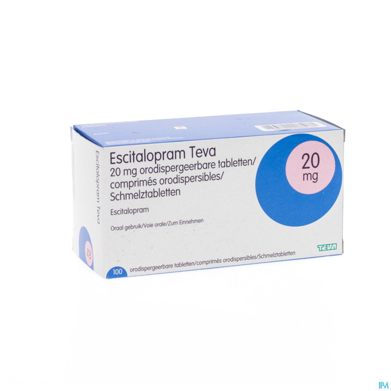 Escitalopram 20 mg teva comp orodisp 100 x 20 mg