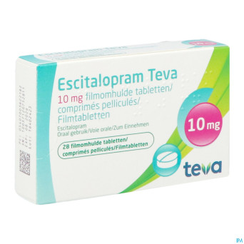 Escitalopram 10 mg teva comp pell  28 x 10 mg