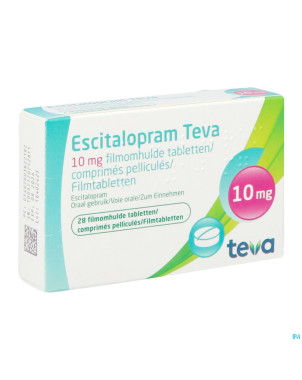 Escitalopram 10 mg teva comp pell  28 x 10 mg