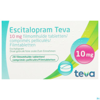 Escitalopram 10 mg teva comp pell  28 x 10 mg