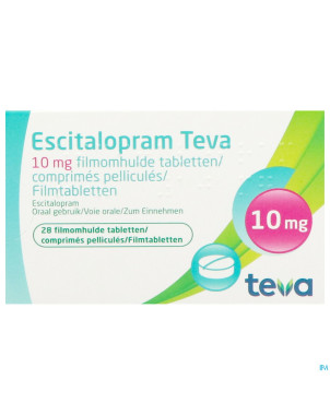 Escitalopram 10 mg teva comp pell  28 x 10 mg