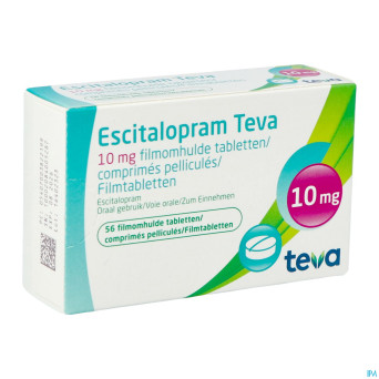 Escitalopram 10 mg teva comp pell  56 x 10 mg