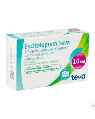 Escitalopram 10 mg teva comp pell  56 x 10 mg