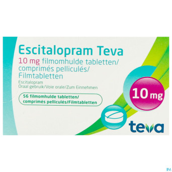 Escitalopram 10 mg teva comp pell  56 x 10 mg