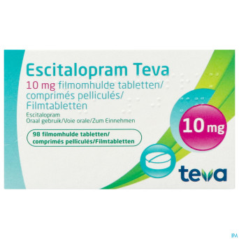 Escitalopram 10 mg teva comp pell  98 x 10 mg