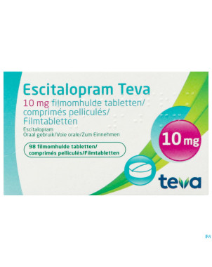 Escitalopram 10 mg teva comp pell  98 x 10 mg