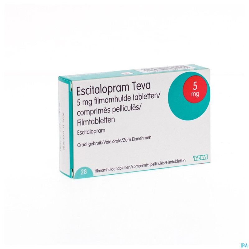 Escitalopram  5 mg teva comp pell  28 x  5 mg