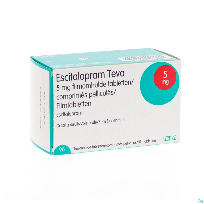 Escitalopram  5 mg teva comp pell  98 x  5 mg