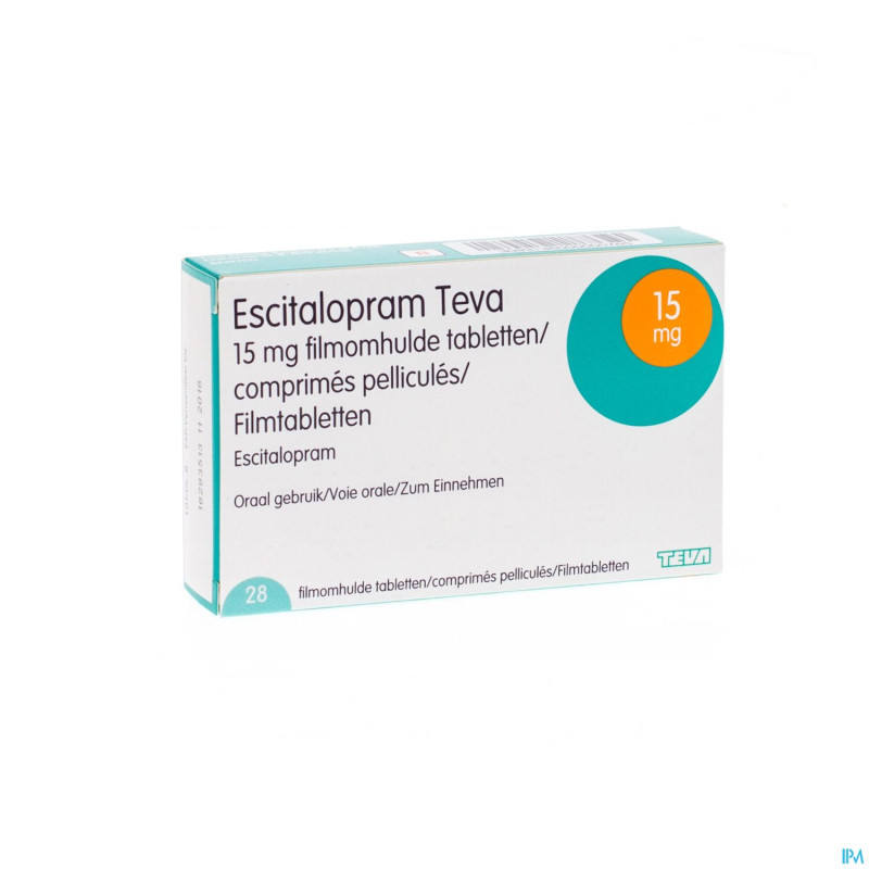 Escitalopram 15 mg teva comp pell  28 x 15 mg