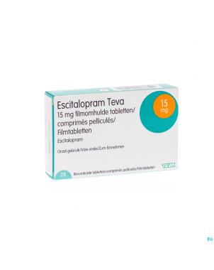 Escitalopram 15 mg teva comp pell  28 x 15 mg