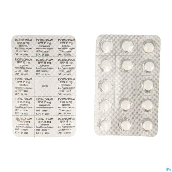 Escitalopram 15 mg teva comp pell  28 x 15 mg
