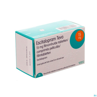 Escitalopram 15 mg teva comp pell  98 x 15 mg