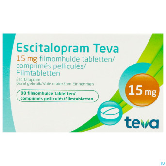 Escitalopram 15 mg teva comp pell  98 x 15 mg