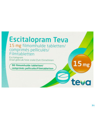 Escitalopram 15 mg teva comp pell  98 x 15 mg