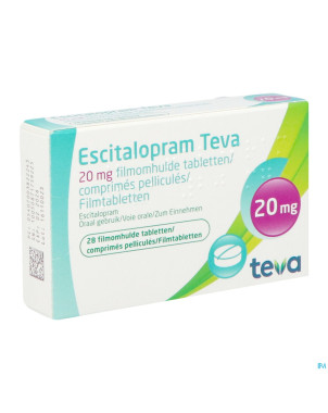 Escitalopram 20 mg teva comp pell  28 x 20 mg