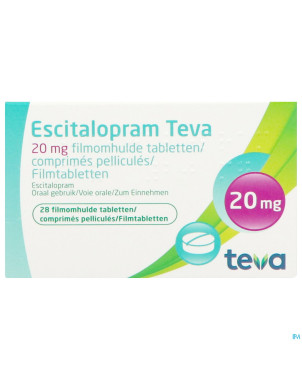 Escitalopram 20 mg teva comp pell  28 x 20 mg