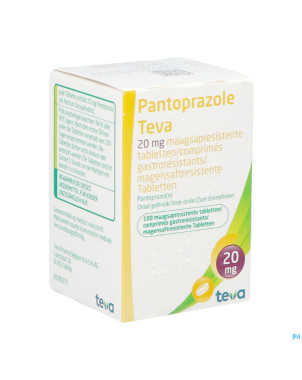 Pantoprazole teva 20mg comp gastro resist 100x20mg