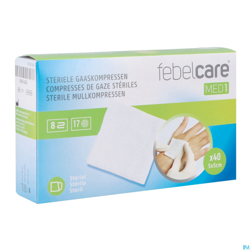 Febelcare med1 compresse gaze ster. 5,0x5,0cm 40x1
