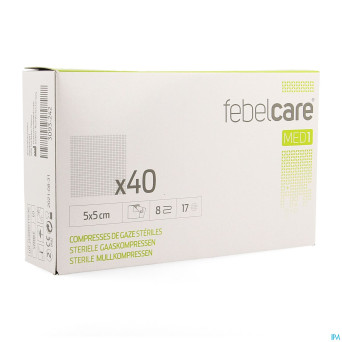 Febelcare med1 compresse gaze ster. 5,0x5,0cm 40x1