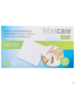 Febelcare med1 compresse gaze ster. 5,0x5,0cm 40x1