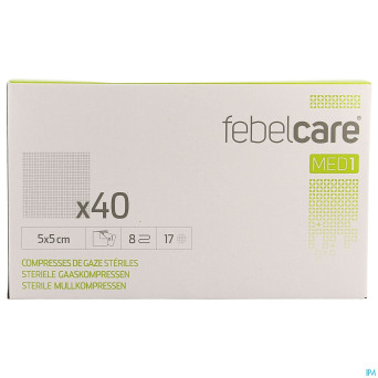 Febelcare med1 compresse gaze ster. 5,0x5,0cm 40x1