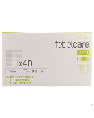Febelcare med1 compresse gaze ster. 5,0x5,0cm 40x1