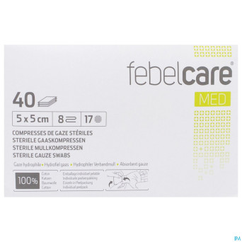 Febelcare med1 compresse gaze ster. 5,0x5,0cm 40x1